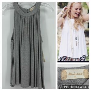 Altar’d State NWT Tank Top Rainy Nights Gray Sleeveless Size M